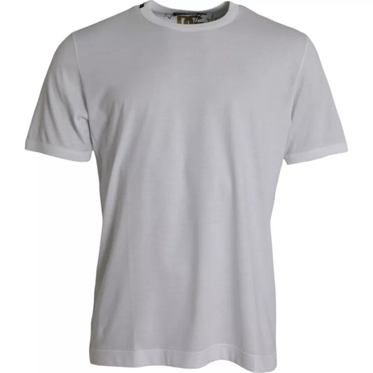 Dolce &amp; Gabbana White cotton round neck short sleeve t-shirt