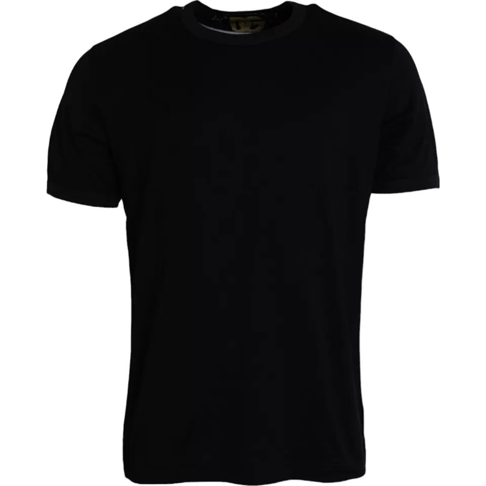 Dolce &amp; Gabbana Black Cotton Crew Neck Short Sleeve T-Shirt for Men