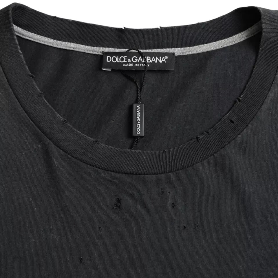 Dolce &amp; Gabbana Black printed cotton short sleeve T-shirt