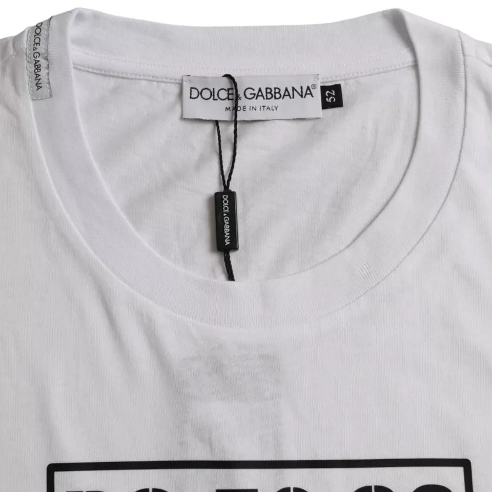 Dolce &amp; Gabbana White Logo Crew Neck Short Sleeve T-Shirt