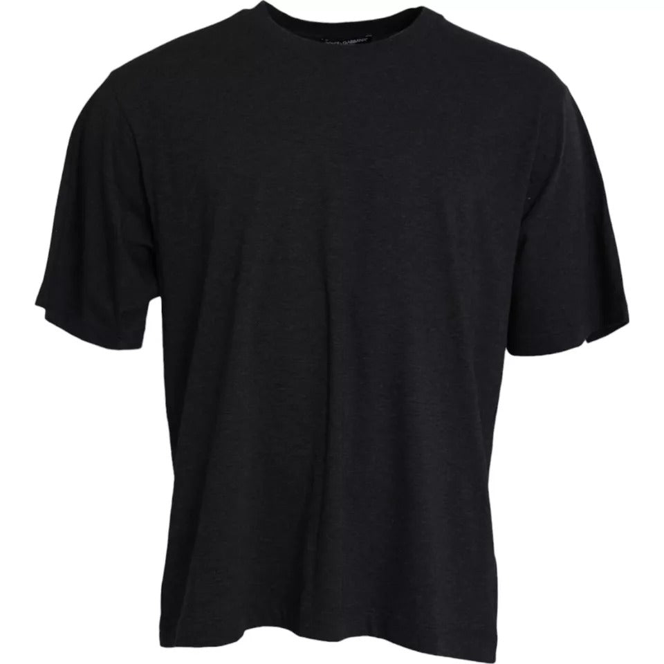 Dolce &amp; Gabbana Black cotton round neck short sleeve t-shirt