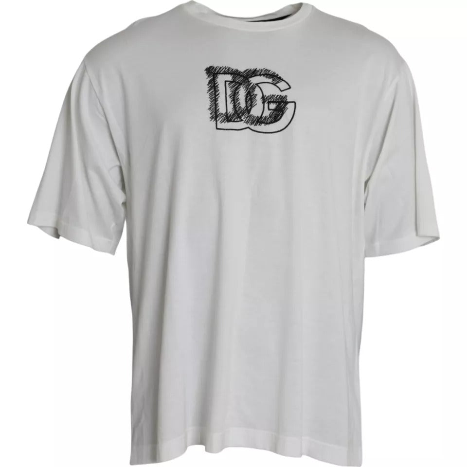 Dolce &amp; Gabbana White Logo Crew Neck Short Sleeve T-Shirt