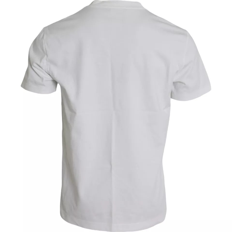 Dolce &amp; Gabbana White Logo Crew Neck Short Sleeve T-Shirt