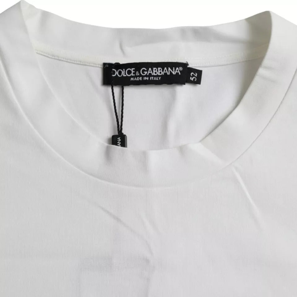 Dolce &amp; Gabbana White Logo Crew Neck Short Sleeve T-Shirt