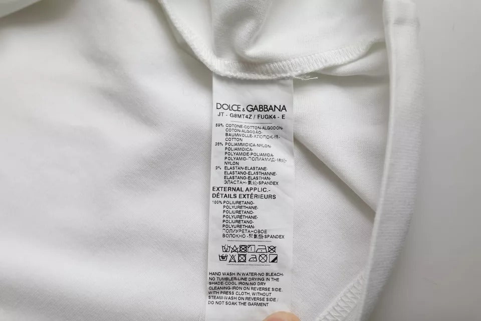 Dolce &amp; Gabbana White Logo Crew Neck Short Sleeve T-Shirt