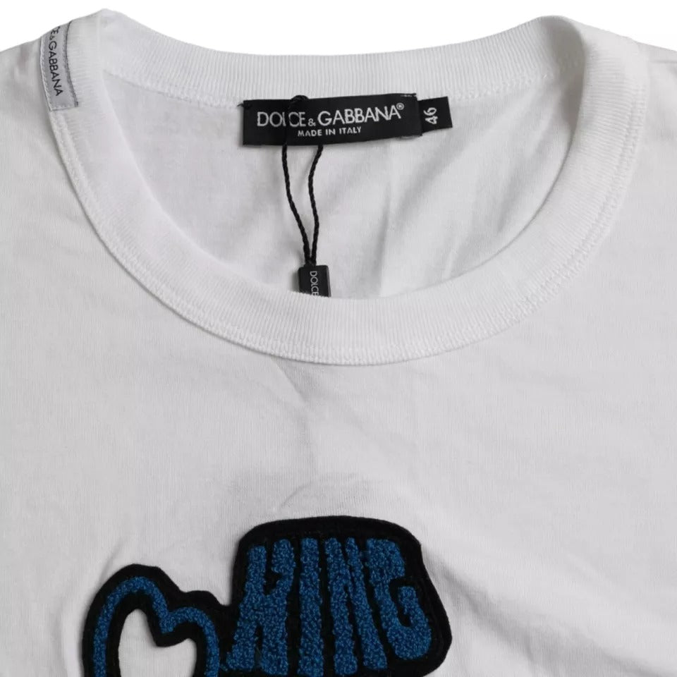 Dolce &amp; Gabbana White King of Love Crew Neck Short Sleeve T-Shirt