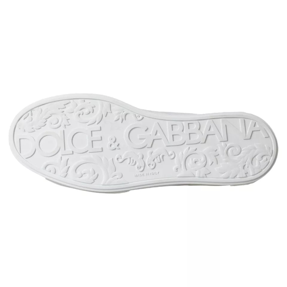 Dolce &amp; Gabbana White Portofino Logo Low Top Trainers Sneakers Shoes