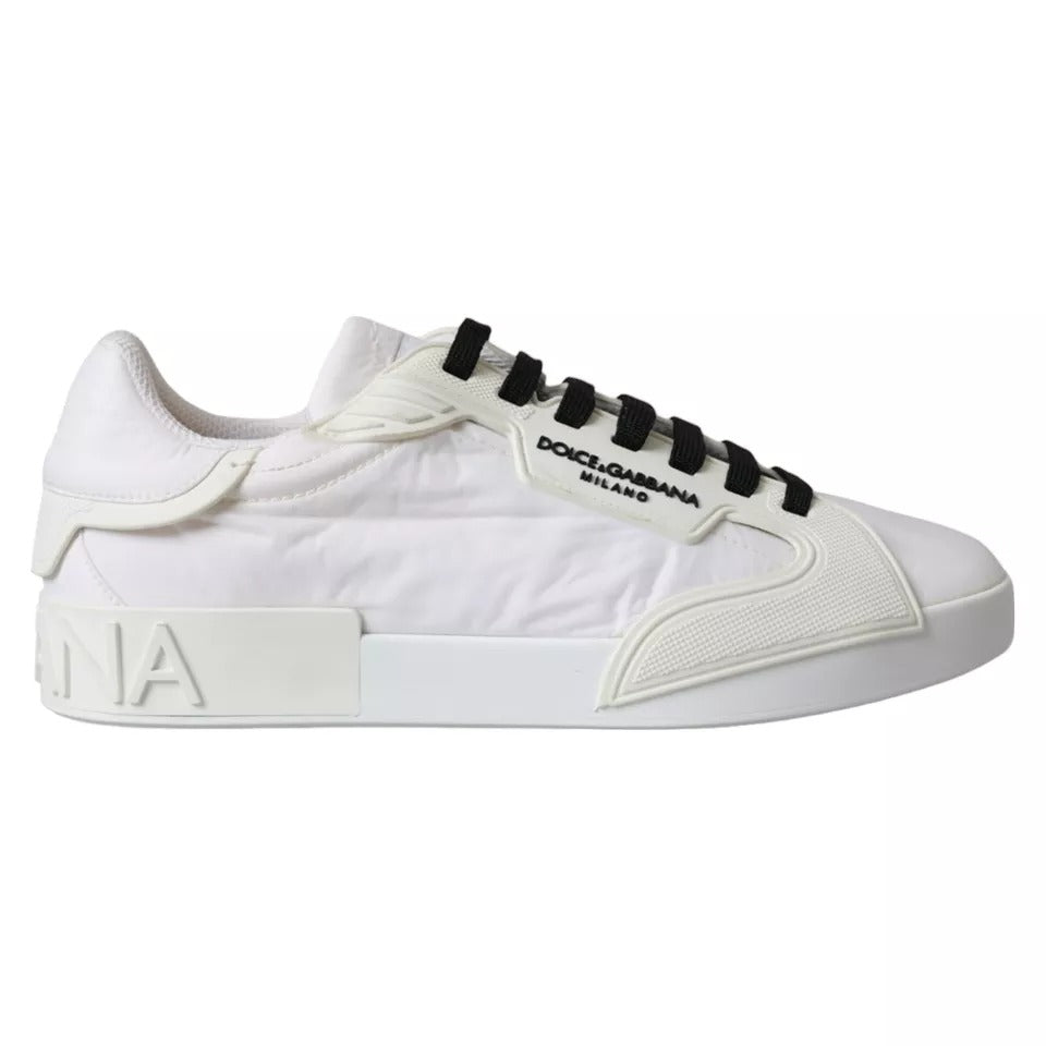 Dolce &amp; Gabbana White Portofino Logo Low Top Trainers Sneakers Shoes