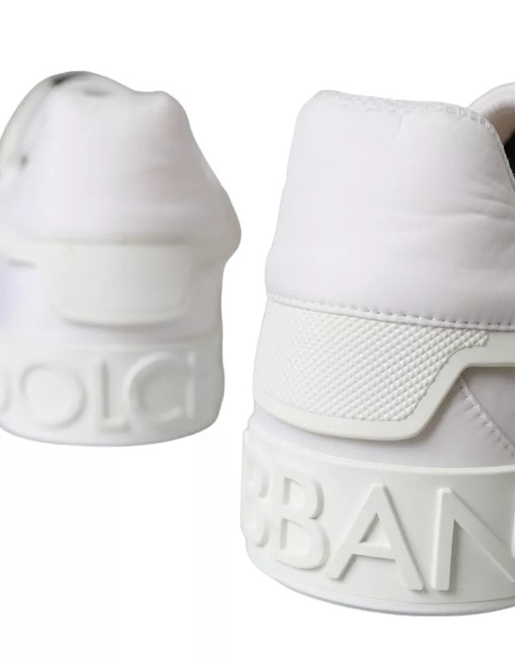 Dolce &amp; Gabbana White Portofino Logo Low Top Trainers Sneakers Shoes