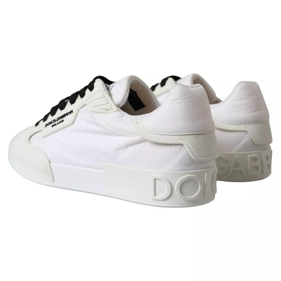 Dolce &amp; Gabbana White Portofino Logo Low Top Trainers Sneakers Shoes