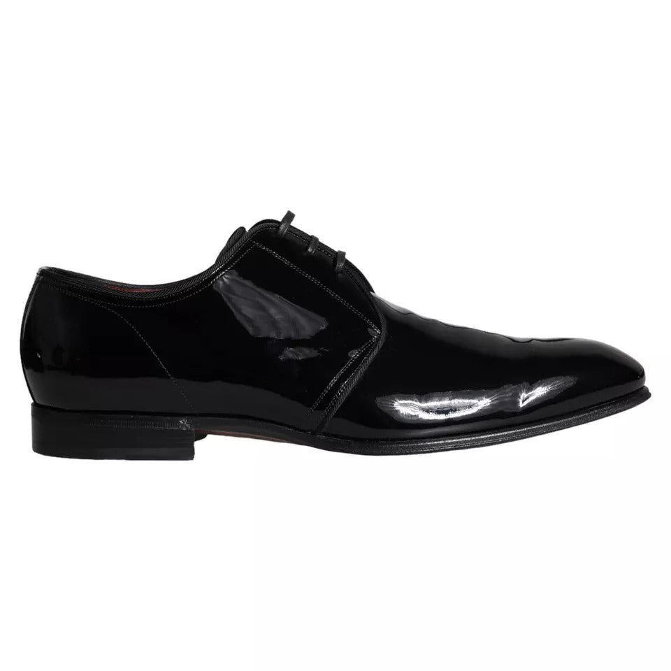 Dolce &amp; Gabbana Black Patent Leather Derby Men's Dress Shoes