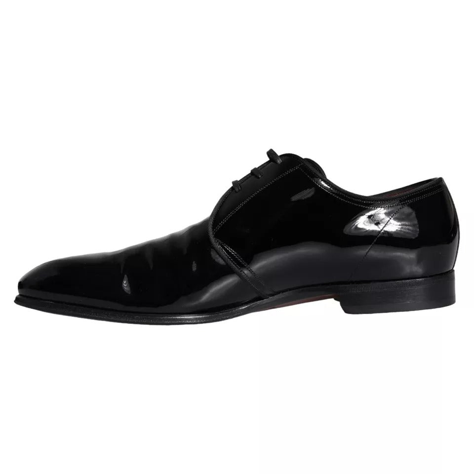 Dolce &amp; Gabbana Black Patent Leather Derby Men's Dress Shoes