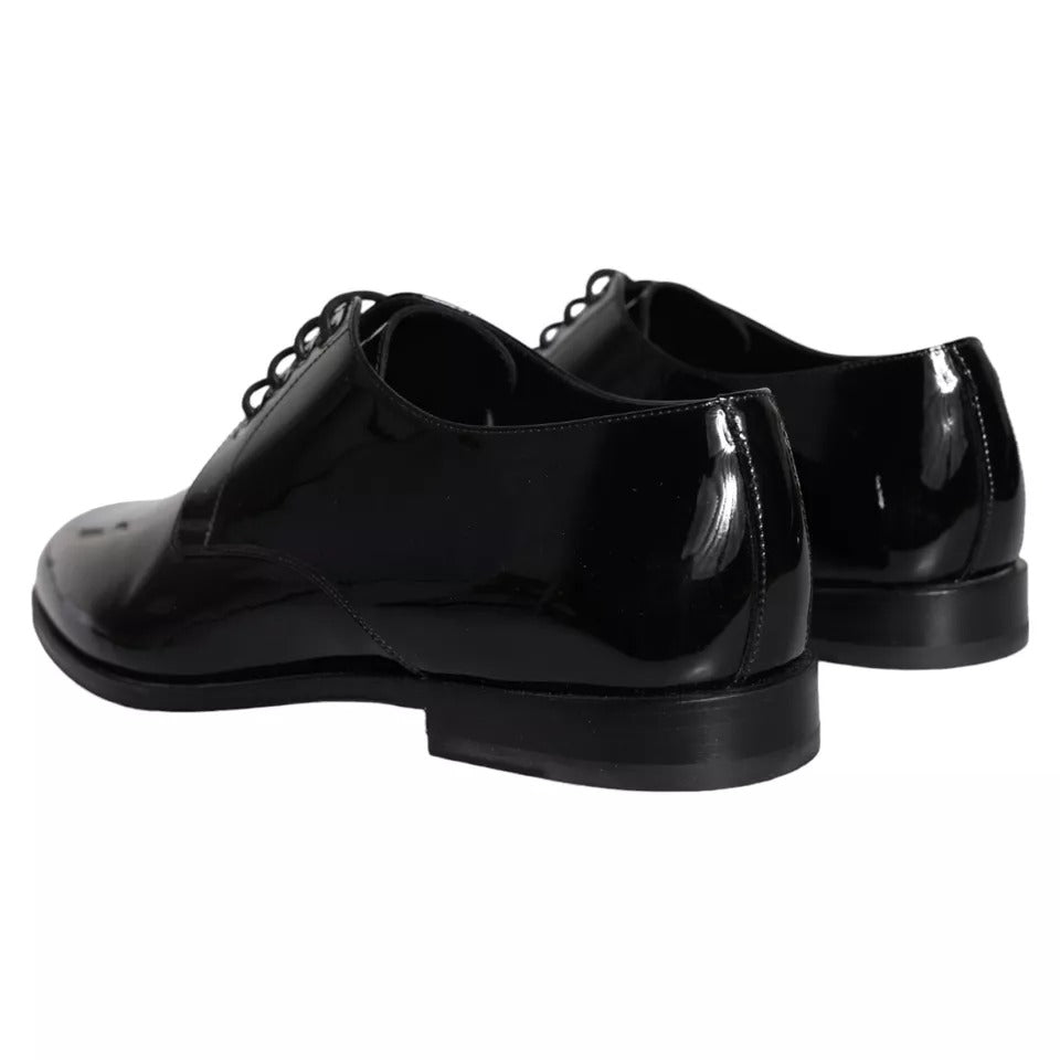 Dolce &amp; Gabbana Black Patent Leather Derby Shoes for Formal Occasions