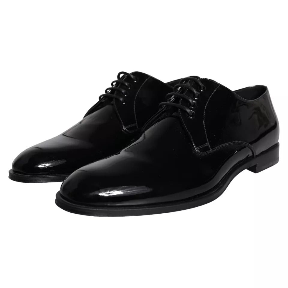 Dolce &amp; Gabbana Black Patent Leather Derby Shoes for Formal Occasions