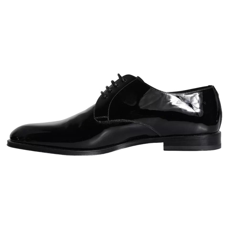 Dolce &amp; Gabbana Black Patent Leather Derby Shoes for Formal Occasions