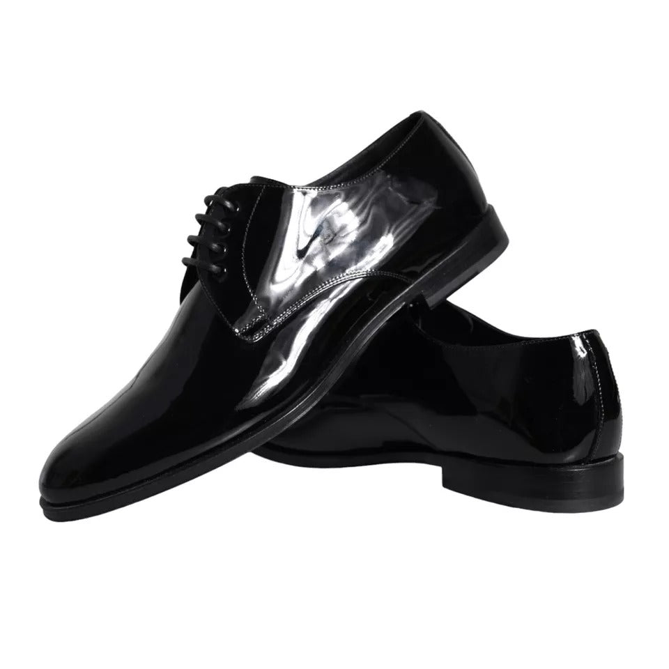 Dolce &amp; Gabbana Black Patent Leather Derby Shoes for Formal Occasions