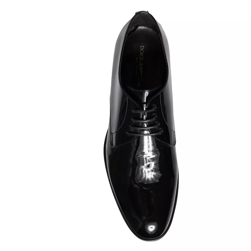 Dolce &amp; Gabbana Black Patent Leather Derby Shoes for Formal Occasions