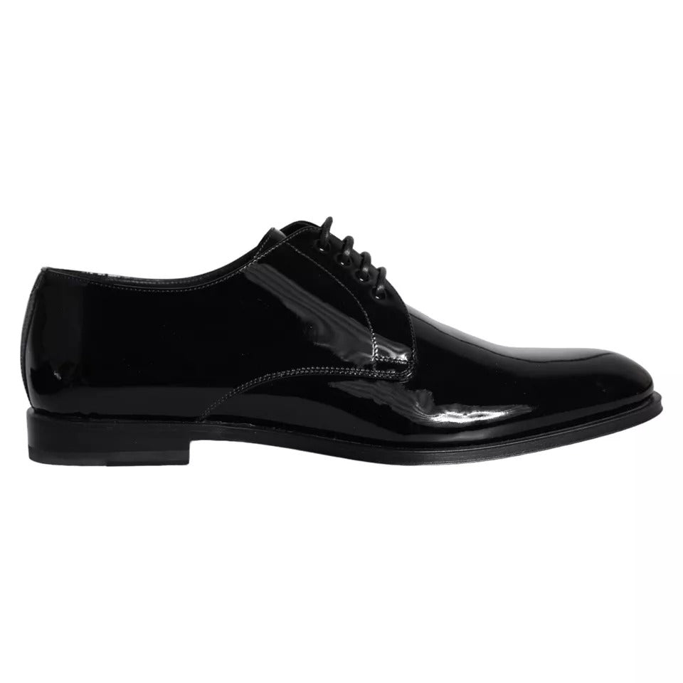 Dolce &amp; Gabbana Black Patent Leather Derby Shoes for Formal Occasions