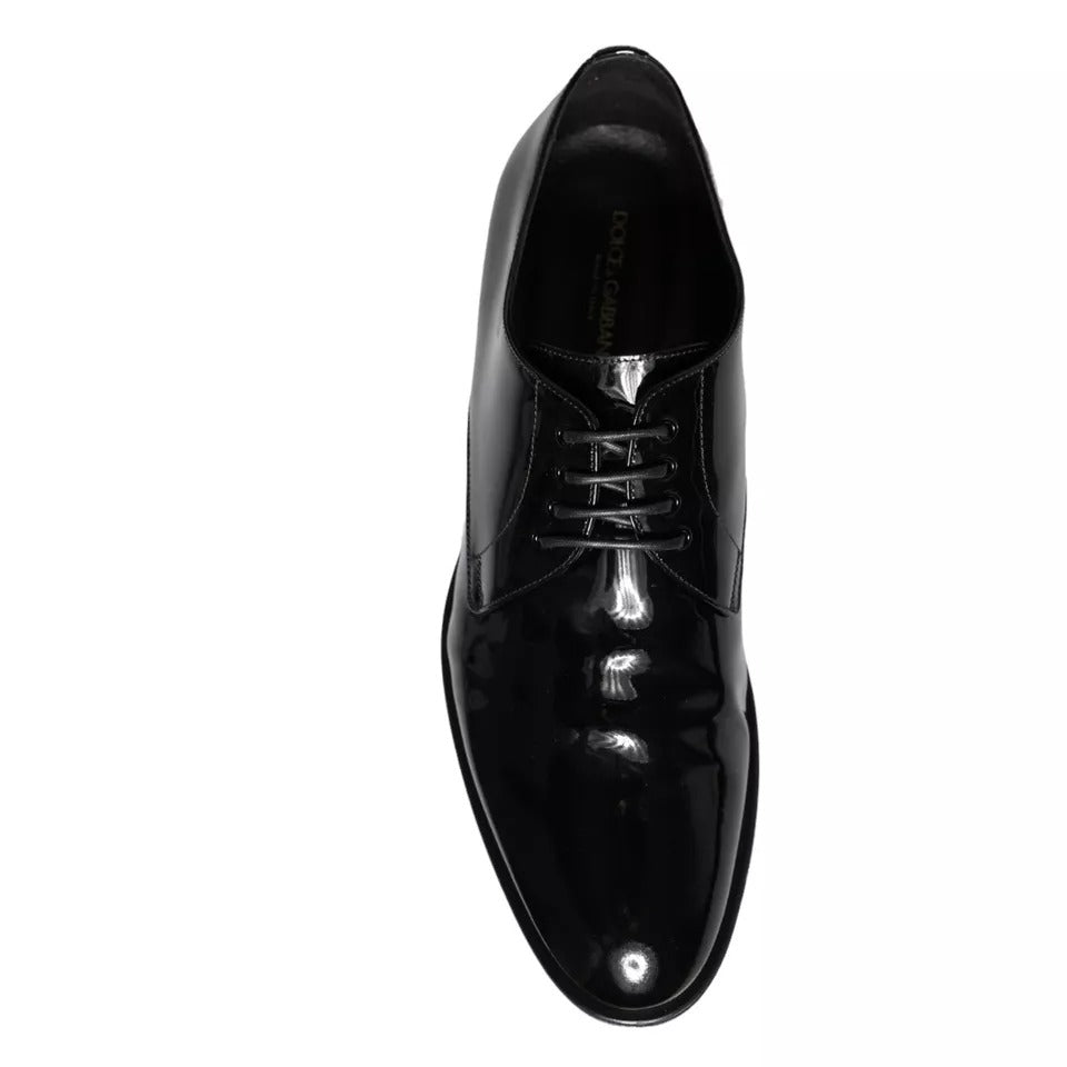 Dolce &amp; Gabbana Black Calfskin Derby Men's Dress Shoes