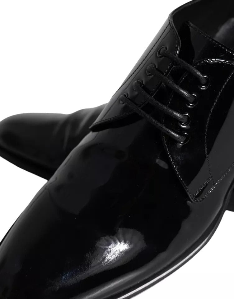 Dolce &amp; Gabbana Black Calfskin Derby Men's Dress Shoes