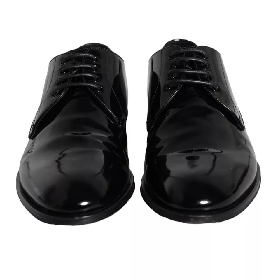 Dolce &amp; Gabbana Black Calfskin Derby Men's Dress Shoes