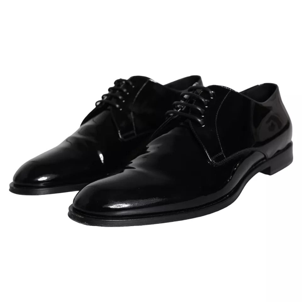 Dolce &amp; Gabbana Black Calfskin Derby Men's Dress Shoes