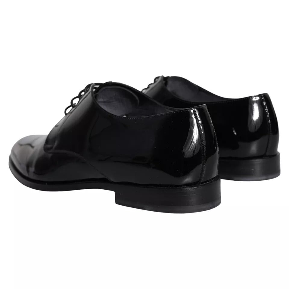 Dolce &amp; Gabbana Black Calfskin Derby Men's Dress Shoes