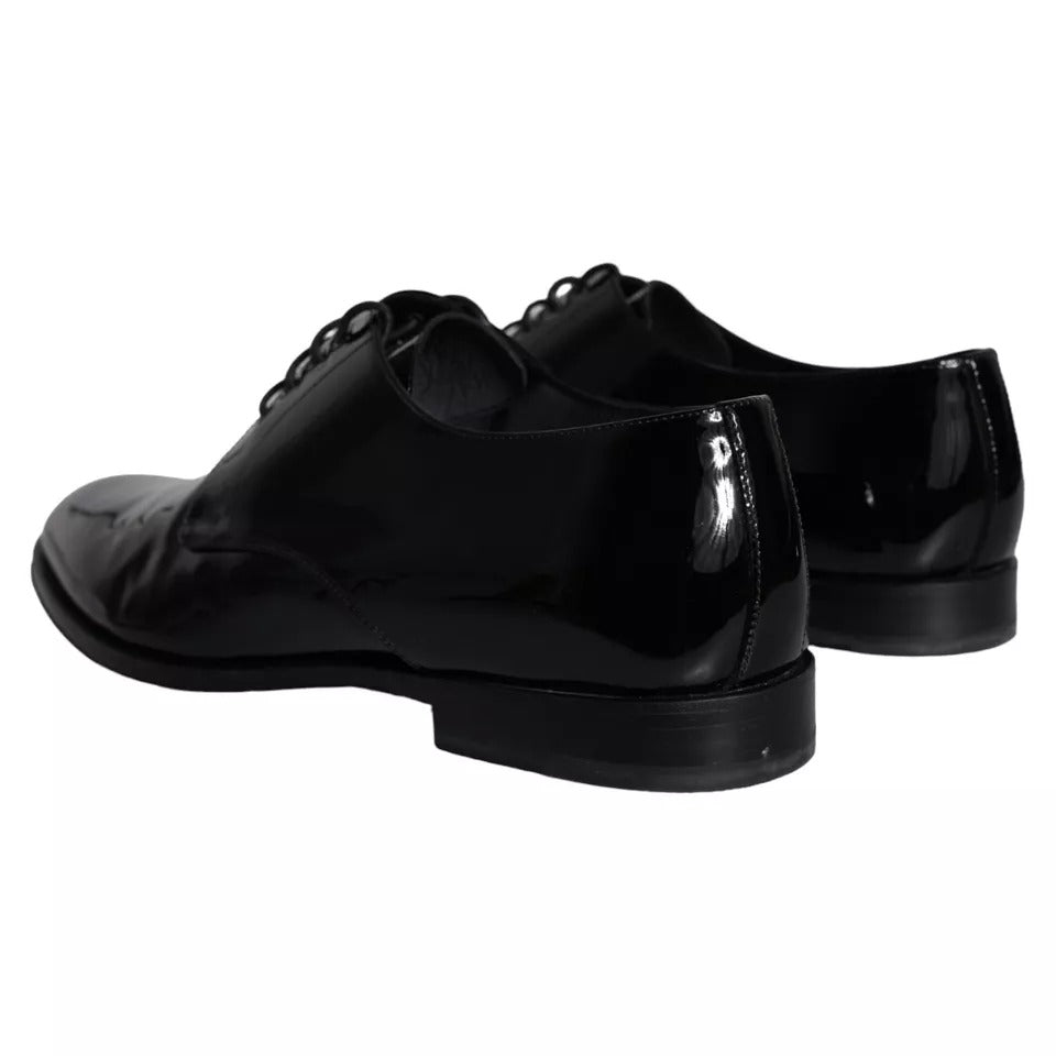 Dolce &amp; Gabbana Black Calfskin Derby Men's Dress Shoes