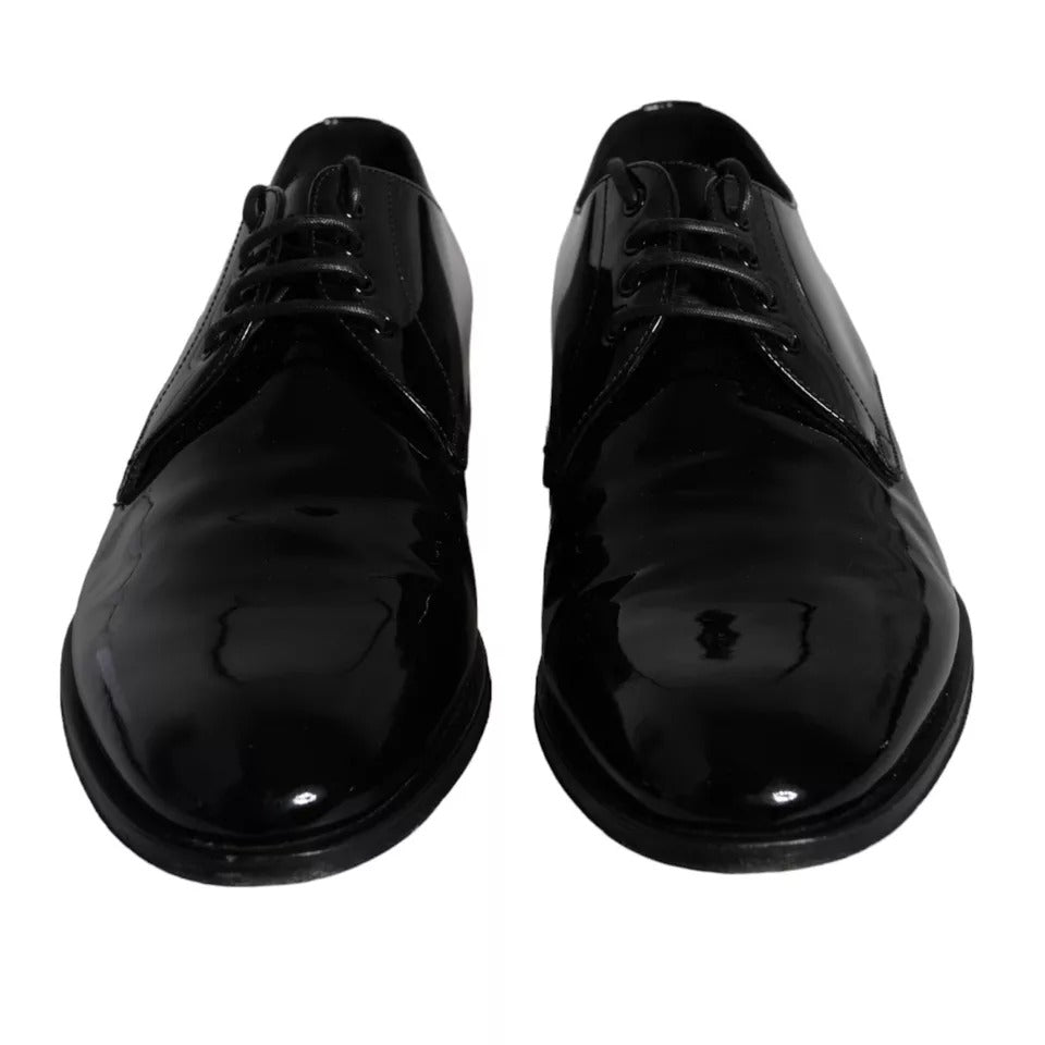 Dolce &amp; Gabbana Black Calfskin Derby Men's Dress Shoes