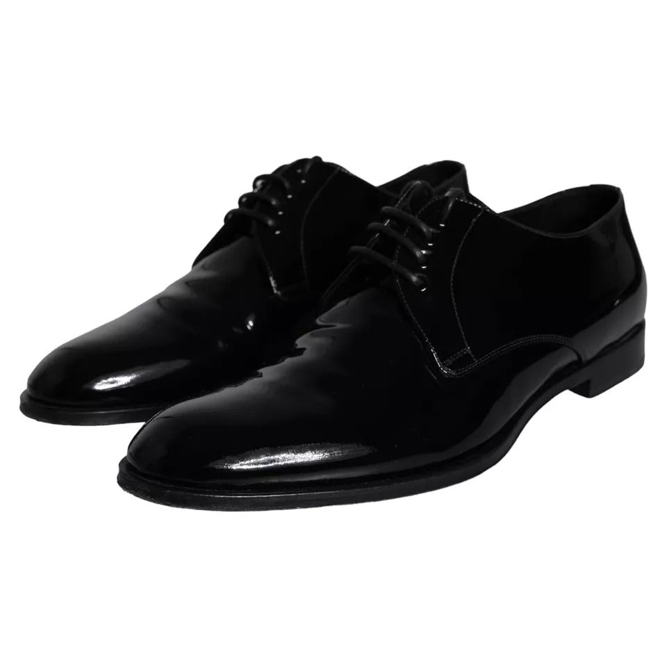 Dolce &amp; Gabbana Black Calfskin Derby Men's Dress Shoes