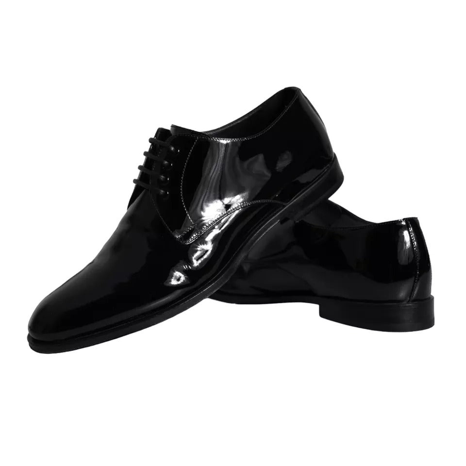 Dolce &amp; Gabbana Black Calfskin Derby Men's Dress Shoes