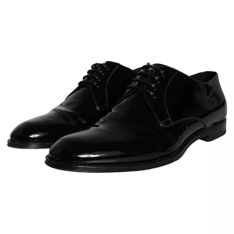 Dolce &amp; Gabbana Black Calfskin Derby Men's Dress Shoes