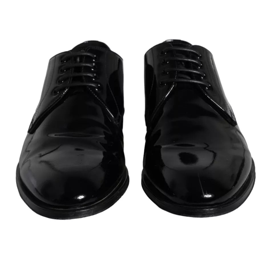 Dolce &amp; Gabbana Black Calfskin Derby Men's Dress Shoes