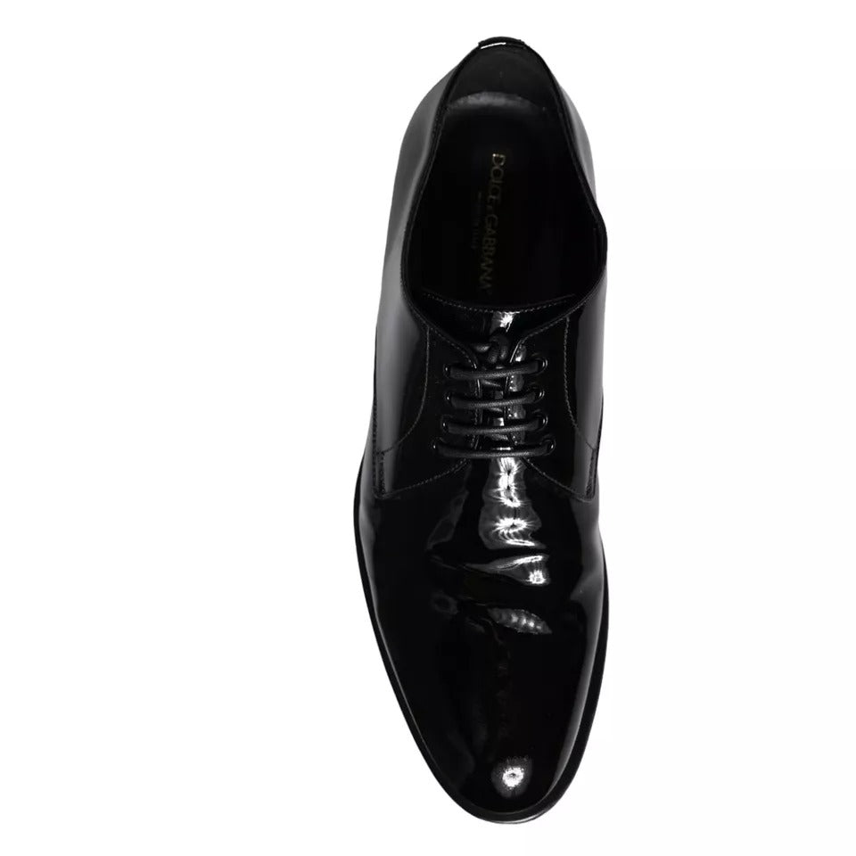 Dolce &amp; Gabbana Black Calfskin Derby Men's Dress Shoes