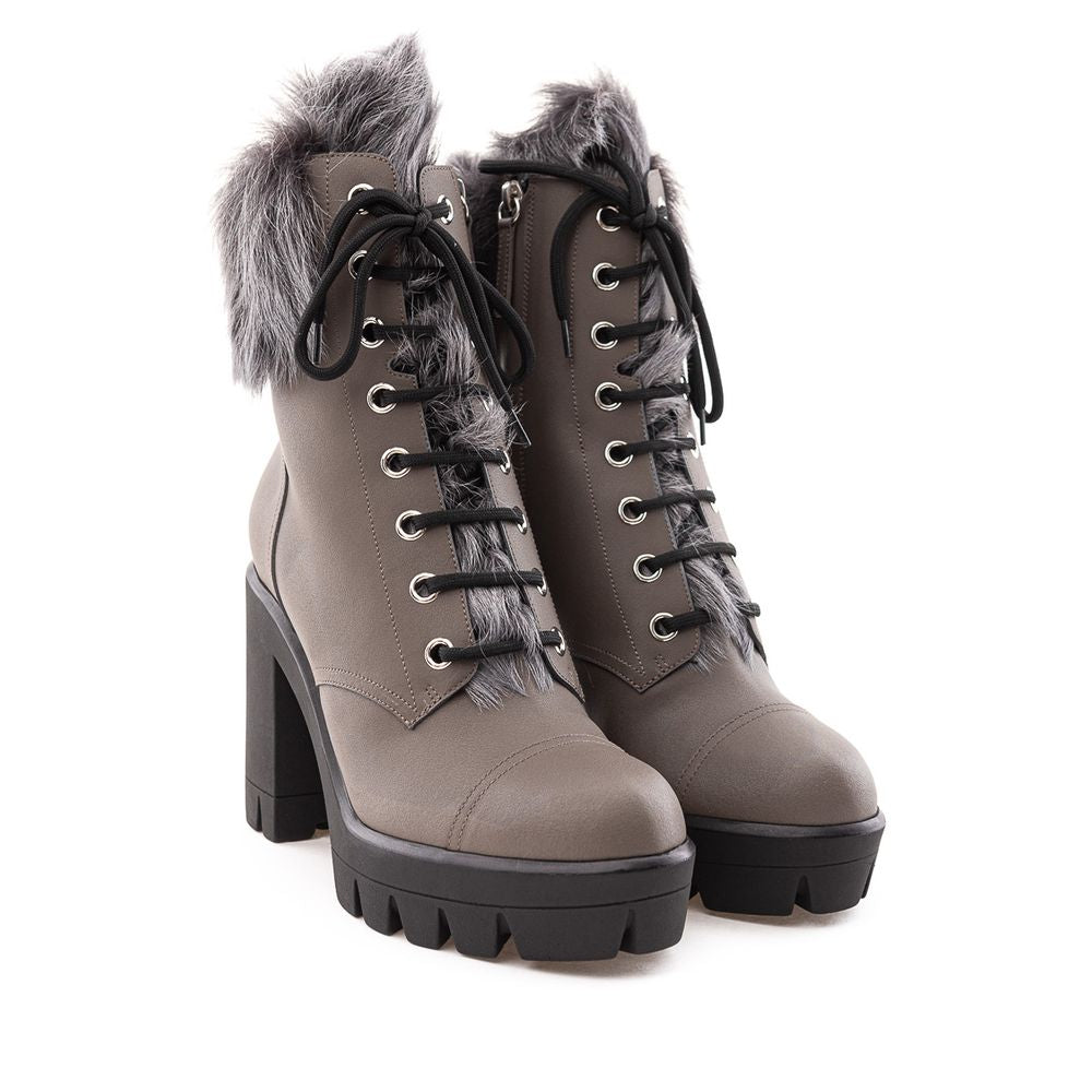 Giuseppe Zanotti Gray Eco Leather Boots