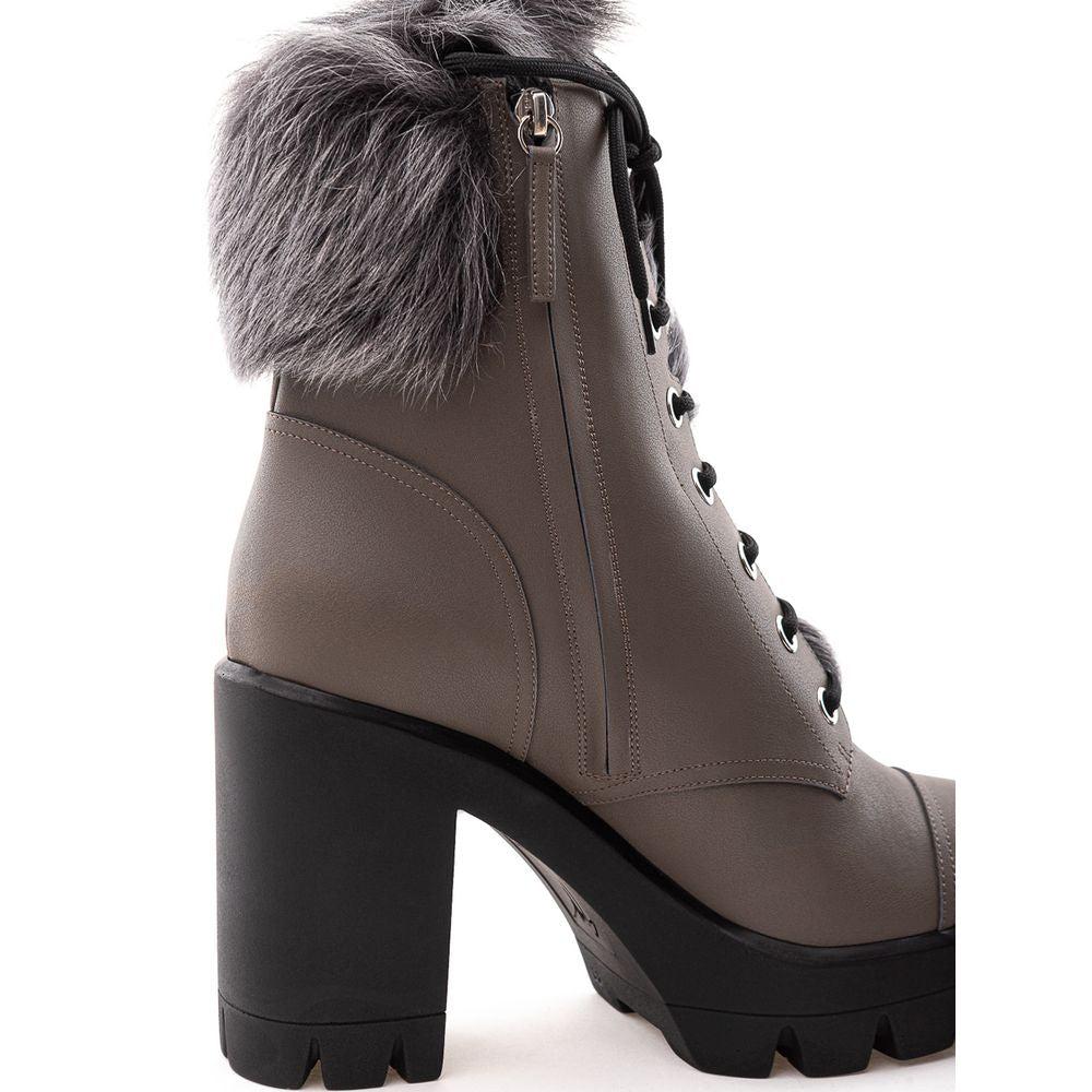 Giuseppe Zanotti Gray Eco Leather Boots