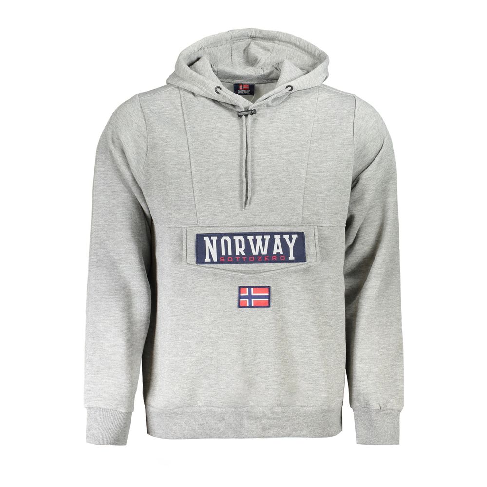 Norway 1963 Grauer Herren-Kapuzenpullover aus Baumwolle