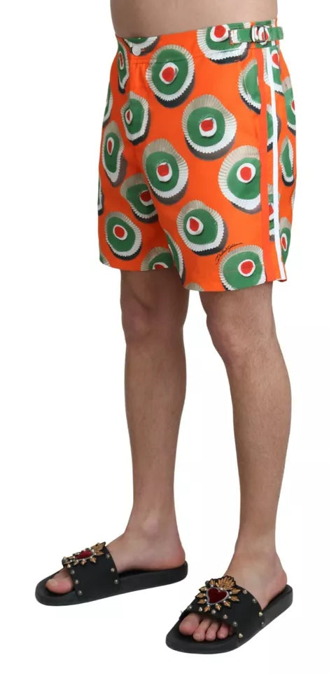 Dolce &amp; Gabbana Orange Cupcake Beachwear Shorts Swimwear