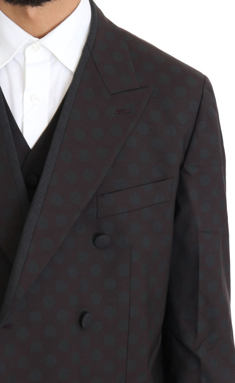 Dolce & Gabbana Eleganter Anzug aus Wolle mit Polka Dot in Bordeaux