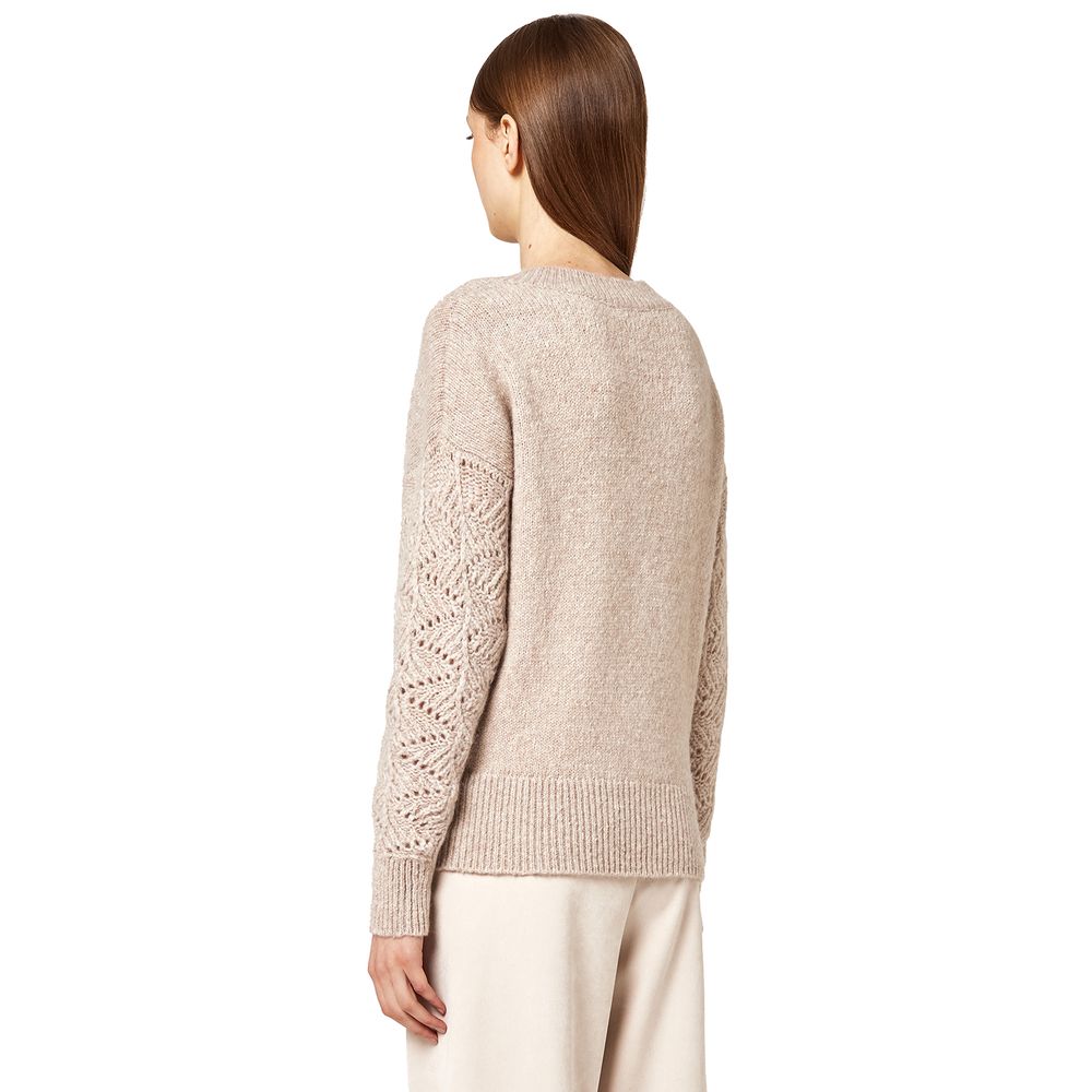 Alpha Studio beige wool and alpaca sweater