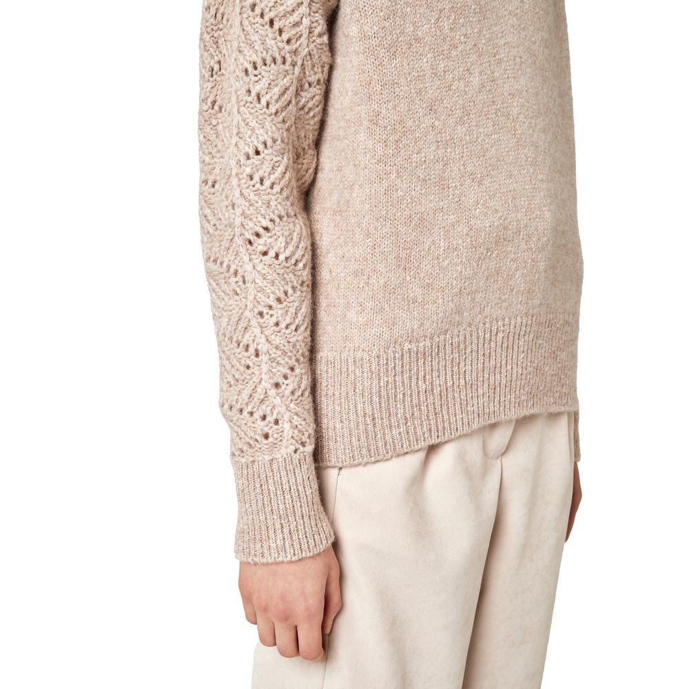 Alpha Studio beige wool and alpaca sweater