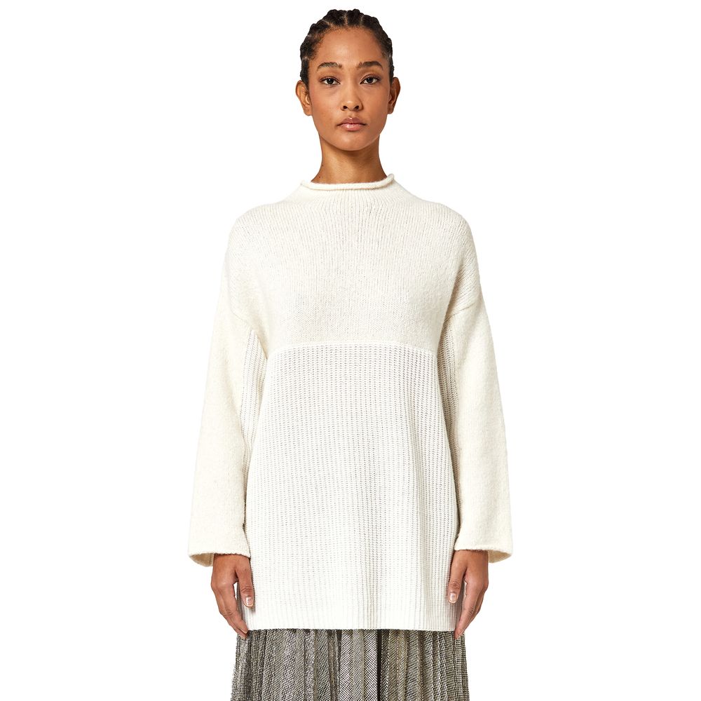 Alpha Studio Riciclata sweater in white wool