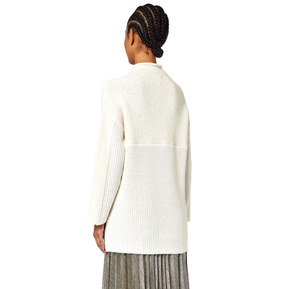 Alpha Studio Riciclata sweater in white wool