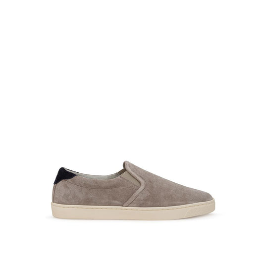 Brunello Cucinelli Gray Leather Sneakers