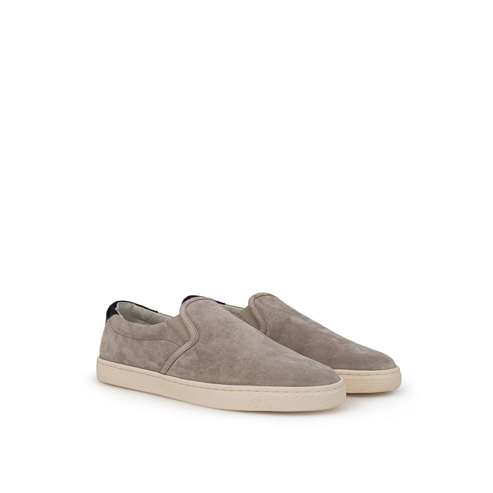 Brunello Cucinelli Gray Leather Sneakers