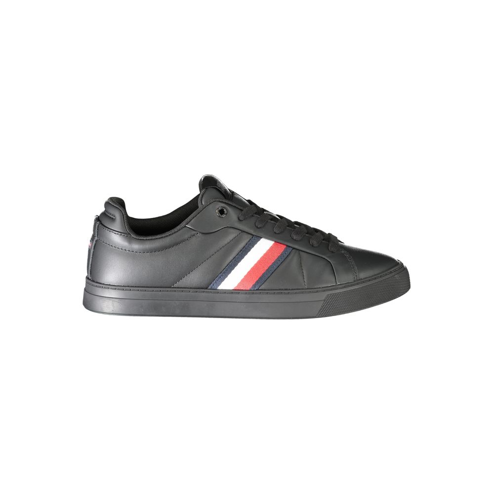 Tommy Hilfiger Black Leather Men's Sneakers