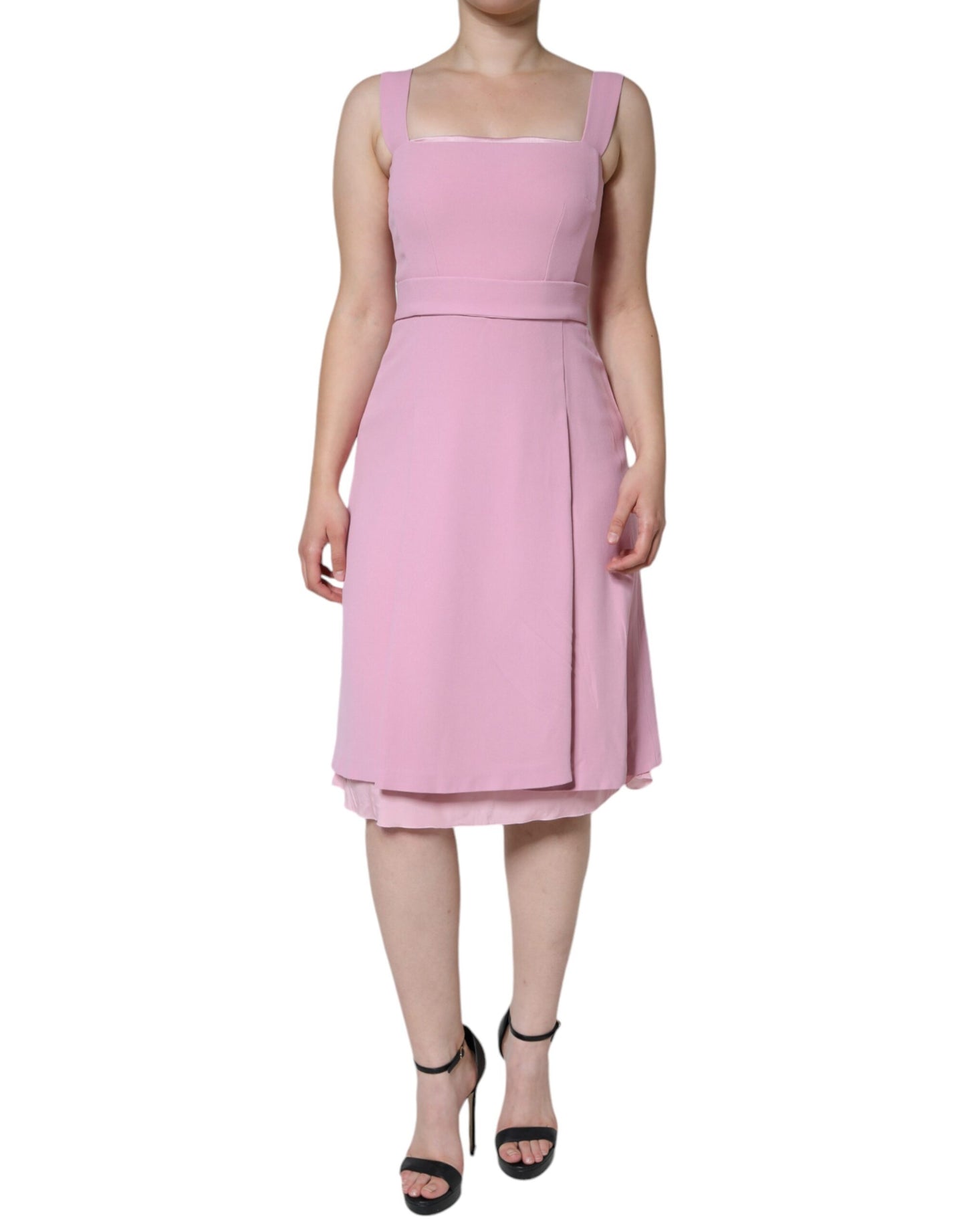 Dolce &amp; Gabbana Pink A-line Flare Viscose Sleeveless Dress