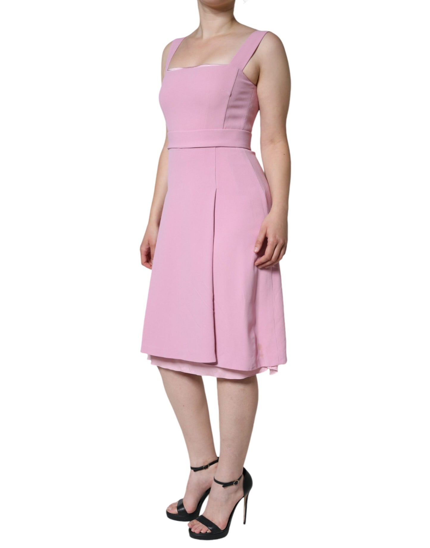 Dolce &amp; Gabbana Pink A-line Flare Viscose Sleeveless Dress