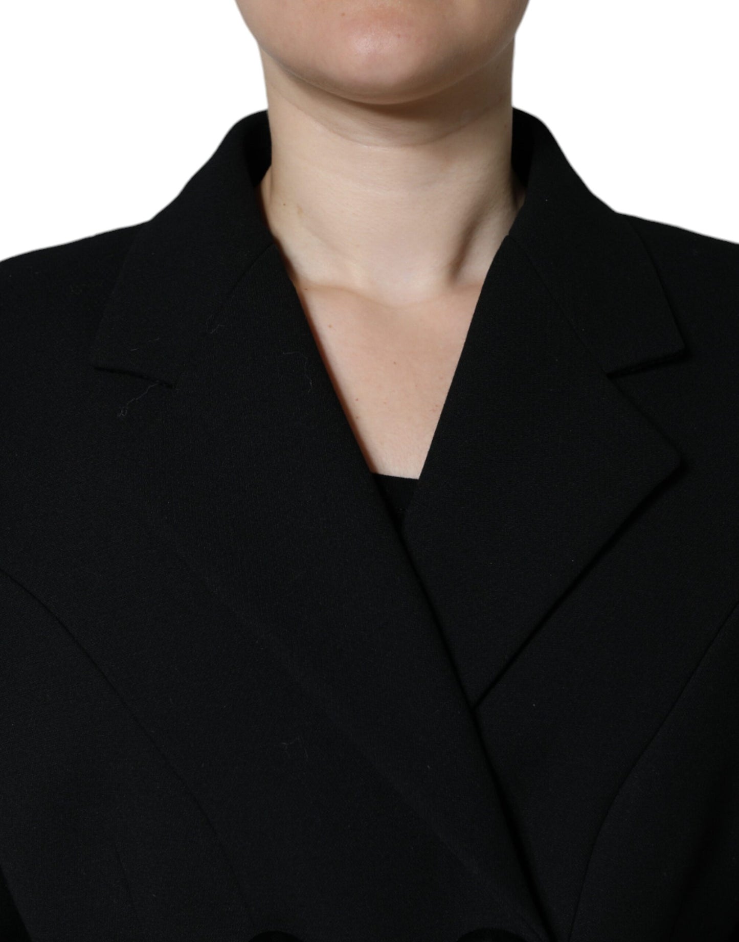 Dolce &amp; Gabbana Black Double Breasted Trench Coat Jacket