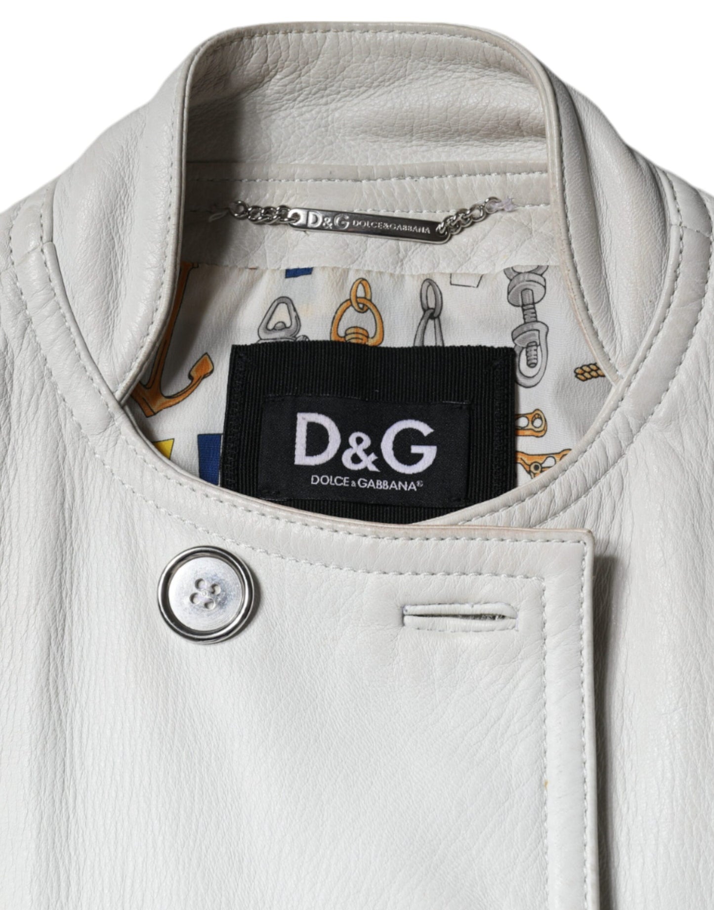 Dolce &amp; Gabbana White Double Breasted Blazer Coat Jacket